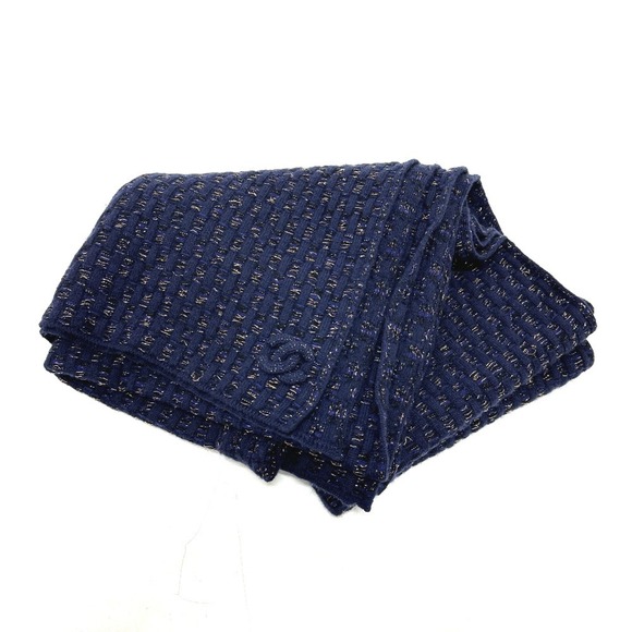 CHANEL Blue Logo Scarf - Picture 1 of 13